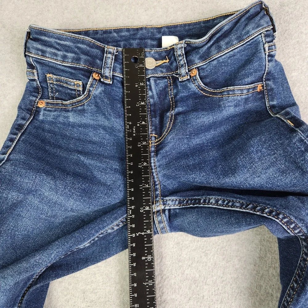 Divided H&M Flare Jeans Women's‎ 0 Blue Denim Stretch Retro Streetwear Grunge